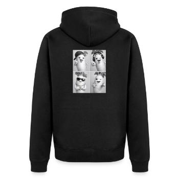 Daikon Radish - Unisex Premium Bio Zip Hoodie - Schwarz - Hinten - Nico (187cm)