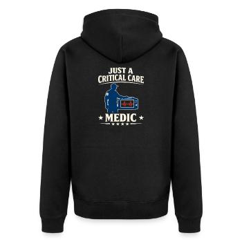 Intensivpflegesanitäter Advanced Emt Als Identity - Unisex Premium Bio Zip Hoodie - Schwarz - Hinten - Nico (187cm)