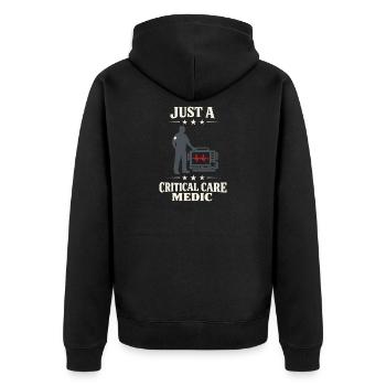 Intensivpflegesanitäter Advanced Emt Als Identity - Unisex Premium Bio Zip Hoodie - Schwarz - Hinten - Nico (187cm)