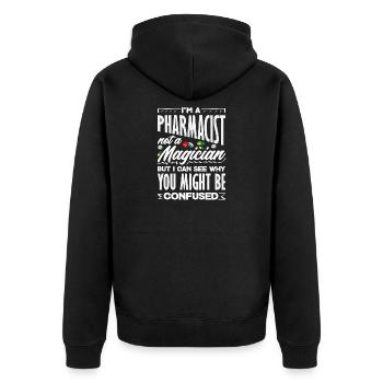 Pharmacist Not a Magician Pharmacy Technician - Unisex Premium Organic Zip Hoodie - black - Back - Nico (187cm)