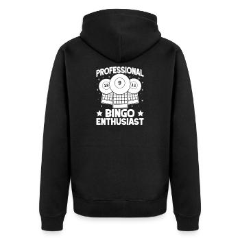 Joueur de bingo, Enthousiaste professionnel Bingo - Veste à capuche bio Premium Unisexe - noir - Dos - Nico (187cm)