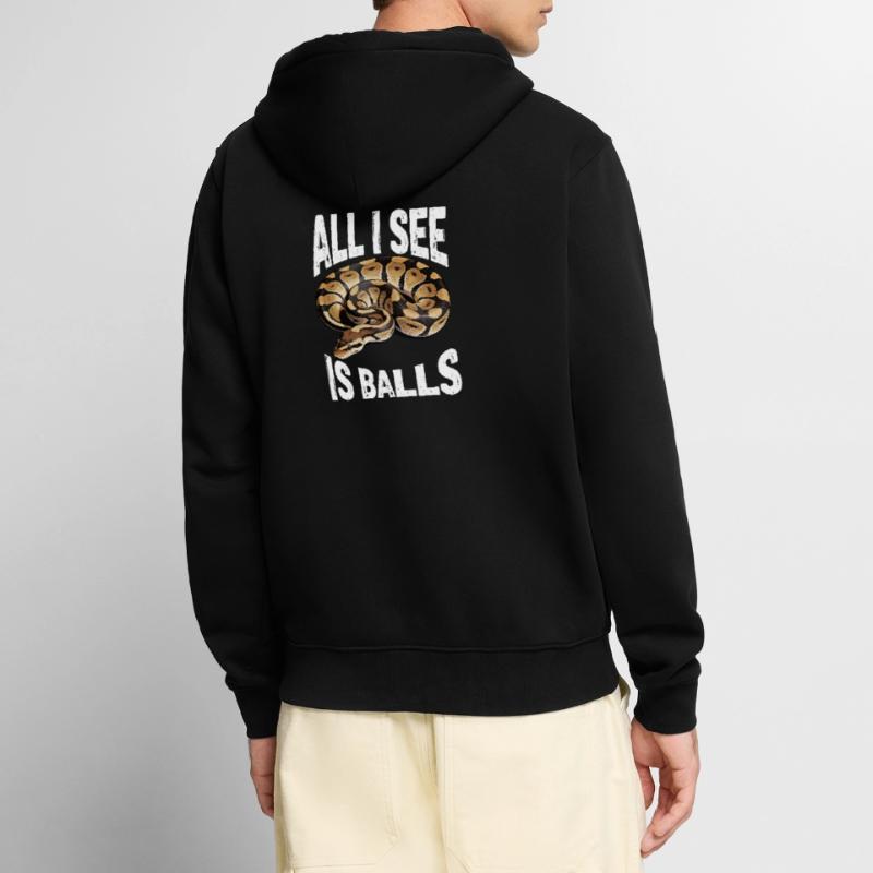 Königspython Schlangen Liebhaber Terrarium Python Unisex Premium Bio Zip Hoodie
