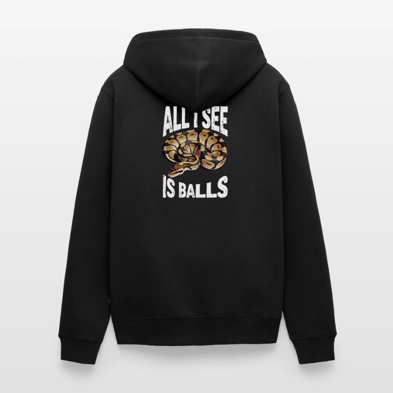 Königspython Schlangen Liebhaber Terrarium Python Unisex Premium Bio Zip Hoodie