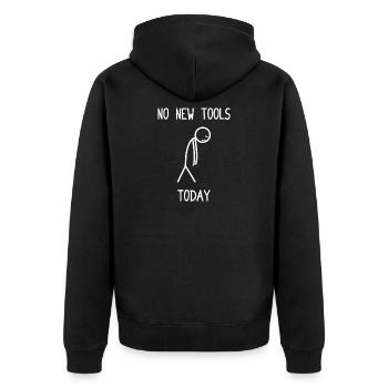 Pas d’outils neufs aujourd’hui. Passionné de voitures, gars mécanique automobile. - Veste à capuche bio Premium Unisexe - noir - Dos - Nico (187cm)