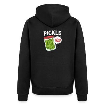 Essiggurke Gurke Gurken - Unisex Premium Bio Zip Hoodie - Schwarz - Hinten - Nico (187cm)