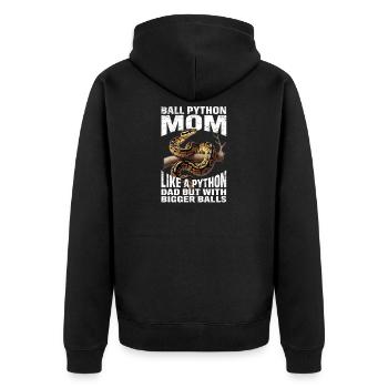 Königspython Mom Mama Schlangen Terrarium Python - Unisex Premium Bio Zip Hoodie - Schwarz - Hinten - Nico (187cm)