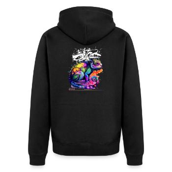 Graffiti caméléon coloré - Veste à capuche bio Premium Unisexe - noir - Dos - Nico (187cm)