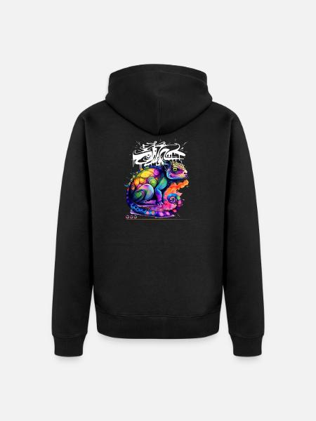 Farbenfroher Chamäleon Graffiti - Unisex Premium Bio Zip Hoodie - Schwarz