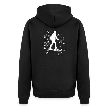 Alpine skier Winter sports Ski touring - Unisex Premium Organic Zip Hoodie - black - Back - Nico (187cm)