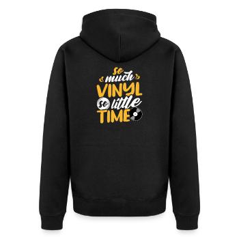 Tellement de vinyle, si peu de temps de design - Veste à capuche bio Premium Unisexe - noir - Dos - Nico (187cm)