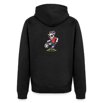 Un beau bouc de football avec des lunettes de soleil - Veste à capuche bio Premium Unisexe - noir - Dos - Nico (187cm)