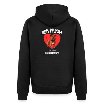 Pyjama Drôle Chien Staff - Veste à capuche bio Premium Unisexe - noir - Dos - Nico (187cm)