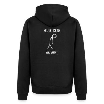 Heute keine Abfahrt lustiges Apres Ski Skifahrer - Unisex Premium Bio Zip Hoodie - Schwarz - Hinten - Nico (187cm)