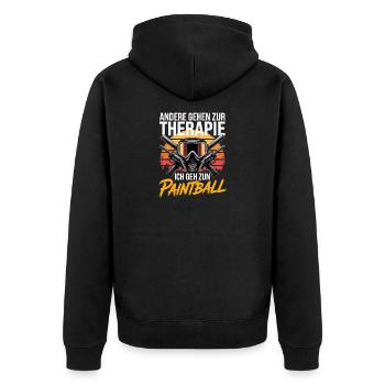 Others go to therapy I go to paintball - Unisex Premium Organic Zip Hoodie - black - Back - Nico (187cm)
