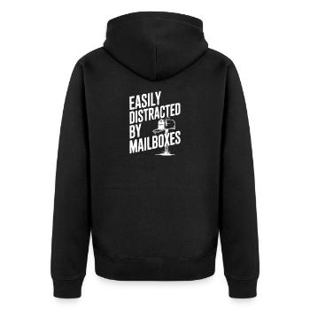 Facilement distrait par les boîtes aux lettres - Veste à capuche bio Premium Unisexe - noir - Dos - Nico (187cm)