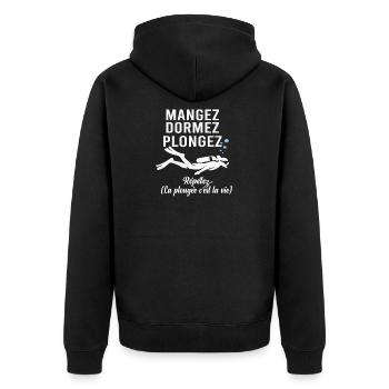 Scuba Diving Eat Sleep Dive - Unisex Premium Organic Zip Hoodie - black - Back - Nico (187cm)