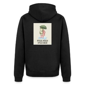 Cool frog in style check - Unisex Premium Organic Zip Hoodie - black - Back - Nico (187cm)
