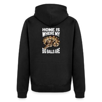 Königspython Schlangen Liebhaber Terrarium Python - Unisex Premium Bio Zip Hoodie - Schwarz - Hinten - Nico (187cm)