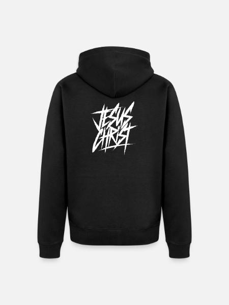 Graffiti Lettering Jesus Christ - Unisex Premium Organic Zip Hoodie - black