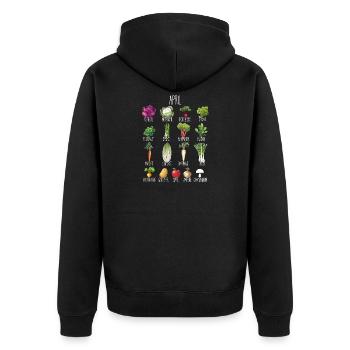 Fruits et légumes d’avril de Hobby Garden pour les pouces vertes - Veste à capuche bio Premium Unisexe - noir - Dos - Nico (187cm)