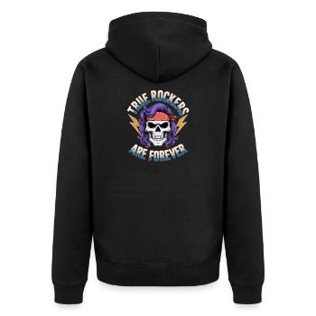 True Rockers Are Forever Skull Rock Music - Unisex Premium Organic Zip Hoodie - black - Back - Nico (187cm)