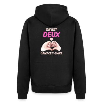 Announcement Baby Message Love Pregnancy - Unisex Premium Organic Zip Hoodie - black - Back - Nico (187cm)