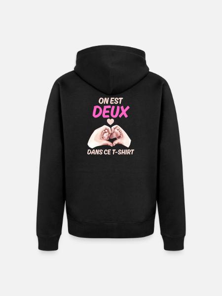 Annonce Bébé Message Amour Grossesse - Veste à capuche bio Premium Unisexe - noir