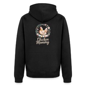 Poulet Maman Poulets Maman Maman Femme de fermier Fête des Mères Poulet pour la fête des mères - Veste à capuche bio Premium Unisexe - noir - Dos - Nico (187cm)