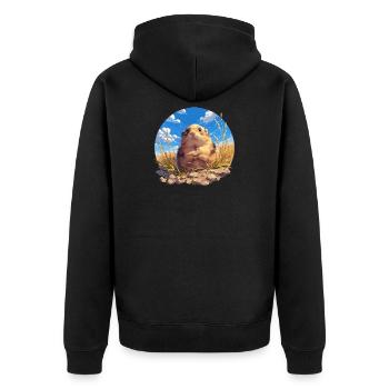 Lemmings Lemming - Unisex Premium Organic Zip Hoodie - black - Back - Nico (187cm)