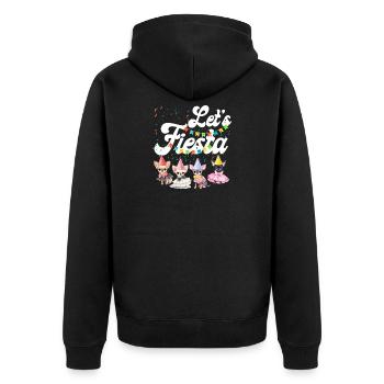 Chihuahua Chihuahueño Let's Fiesta - Unisex Premium Organic Zip Hoodie - black - Back - Nico (187cm)