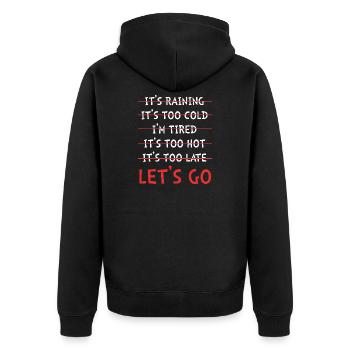Dictons de bourreau de travail - Veste à capuche bio Premium Unisexe - noir - Dos - Nico (187cm)