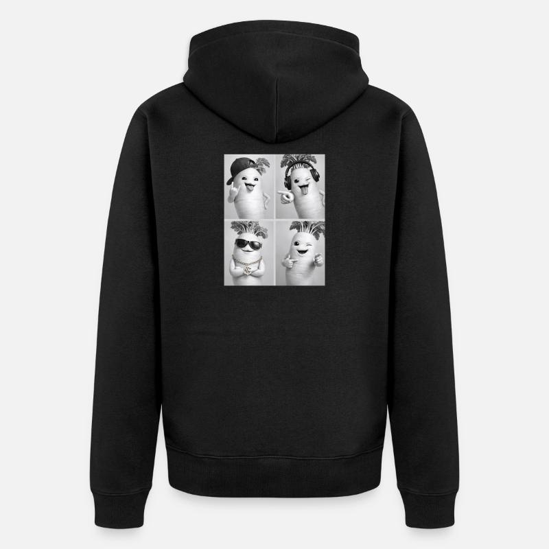 Daikon Radish - Unisex Premium Bio Zip Hoodie - Schwarz