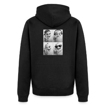 Kürbischaraktere mit Stil - Unisex Premium Bio Zip Hoodie - Schwarz - Hinten - Nico (187cm)