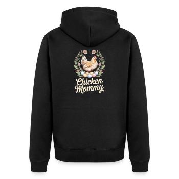 Poulet Maman Poulets Maman Maman Femme de fermier Fête des Mères Poulet pour la fête des mères - Veste à capuche bio Premium Unisexe - noir - Dos - Nico (187cm)