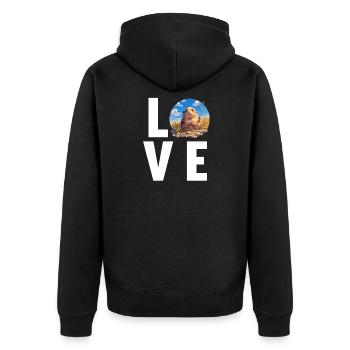 Lemmings Lemming - Unisex Premium Organic Zip Hoodie - black - Back - Nico (187cm)