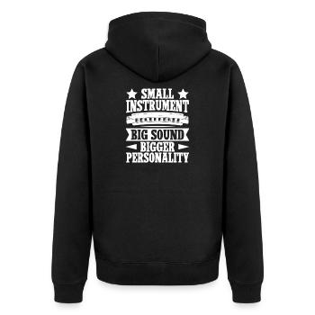 Harmonica Musican Small Instrument Big Sound - Unisex Premium Organic Zip Hoodie - black - Back - Nico (187cm)