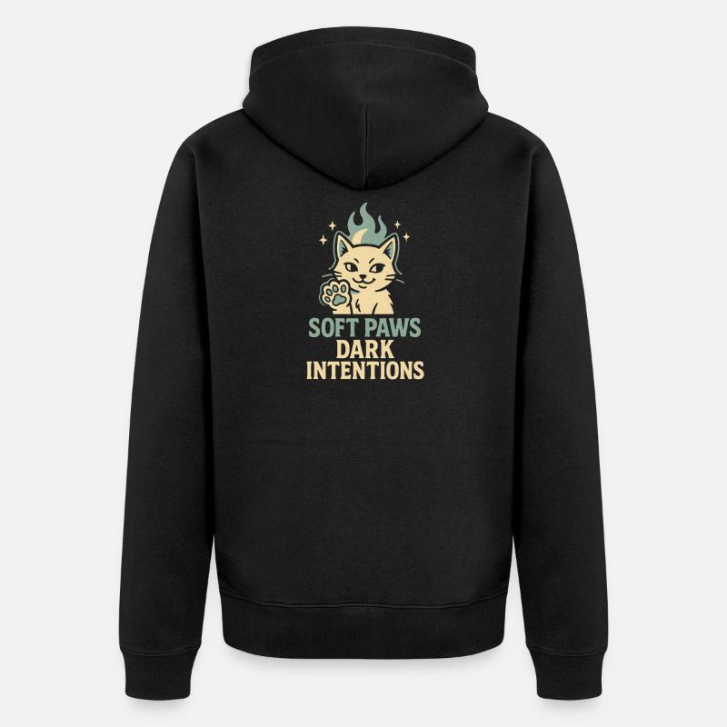 Pattes douces, intentions sombres | Cat - Veste à capuche bio Premium Unisexe - noir