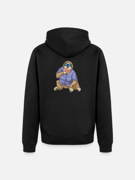 Sloth Poker Poker Card Game - Unisex Premium Organic Zip Hoodie - black
