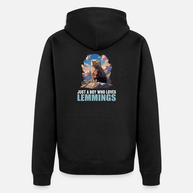 Lemminge Lemming - Unisex Premium Bio Zip Hoodie - Schwarz