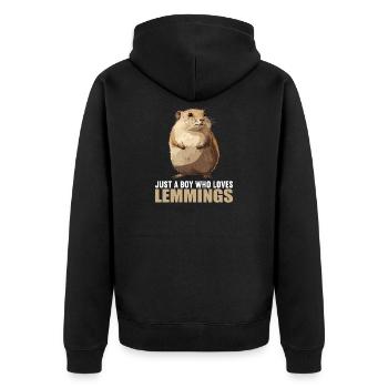 Lemmings Lemming - Unisex Premium Organic Zip Hoodie - black - Back - Nico (187cm)