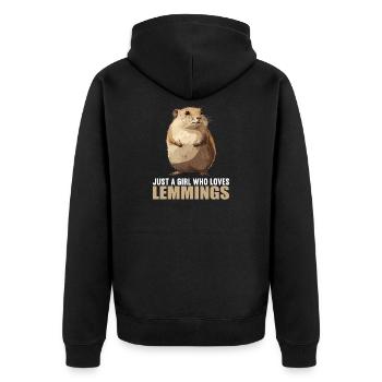 Lemmings Lemming - Unisex Premium Organic Zip Hoodie - black - Back - Nico (187cm)