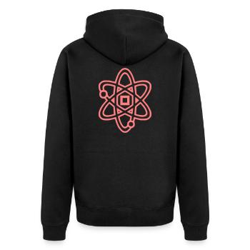 Atom Symbol Physics Core - Unisex Premium Organic Zip Hoodie - black - Back - Nico (187cm)