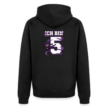 Je suis 5 ninjas 5e anniversaire Karaté violet - Veste à capuche bio Premium Unisexe - noir - Dos - Nico (187cm)