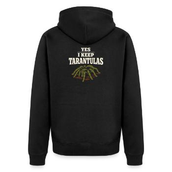 Tarantel Tarantel Halter Spinnenbesitzer - Unisex Premium Bio Zip Hoodie - Schwarz - Hinten - Nico (187cm)