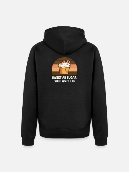 Sweet Cupcake Retro Sunset Glow - Unisex Premium Organic Zip Hoodie - black