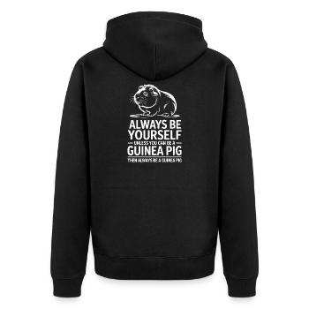 Dictons du cochon d’AMeer Cadeau du cochon d’Inde - Veste à capuche bio Premium Unisexe - noir - Dos - Nico (187cm)