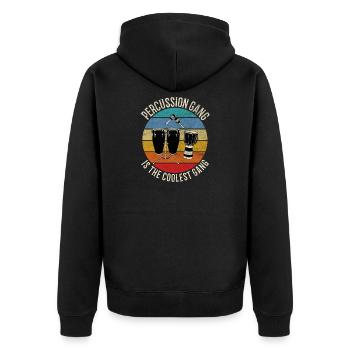 Design de caisse Percussion Gang Coolest Retro Sunset - Veste à capuche bio Premium Unisexe - noir - Dos - Nico (187cm)