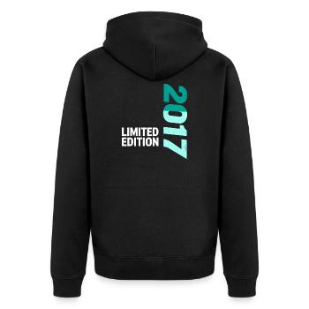 9e anniversaire 2017 Légende du cadeau de garçon - Veste à capuche bio Premium Unisexe - noir - Dos - Nico (187cm)