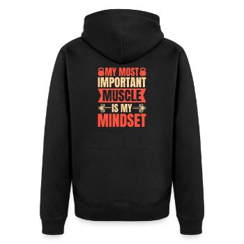 Motivation en forme Bodybuilder Mentalité importante - Veste à capuche bio Premium Unisexe - noir - Dos - Nico (187cm)