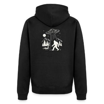 Vaisseau OVNI Sasquatch d’abduction extraterrestre Bigfoot - Veste à capuche bio Premium Unisexe - noir - Dos - Nico (187cm)